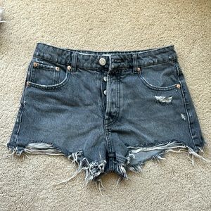 Zara grey high rise denim shorts